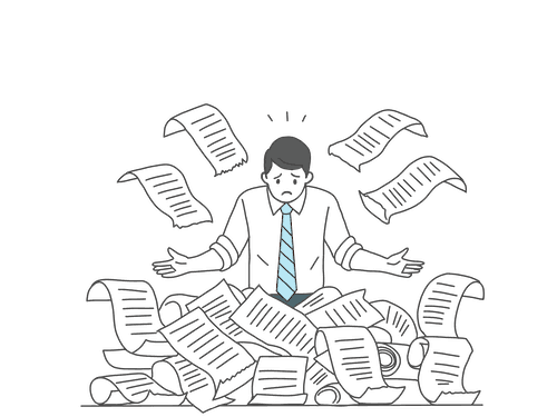 領収書が多くて困っている画像