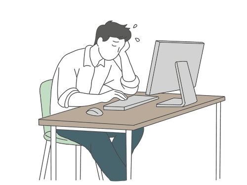 データ入力に時間がかかり担当者が疲れている画像